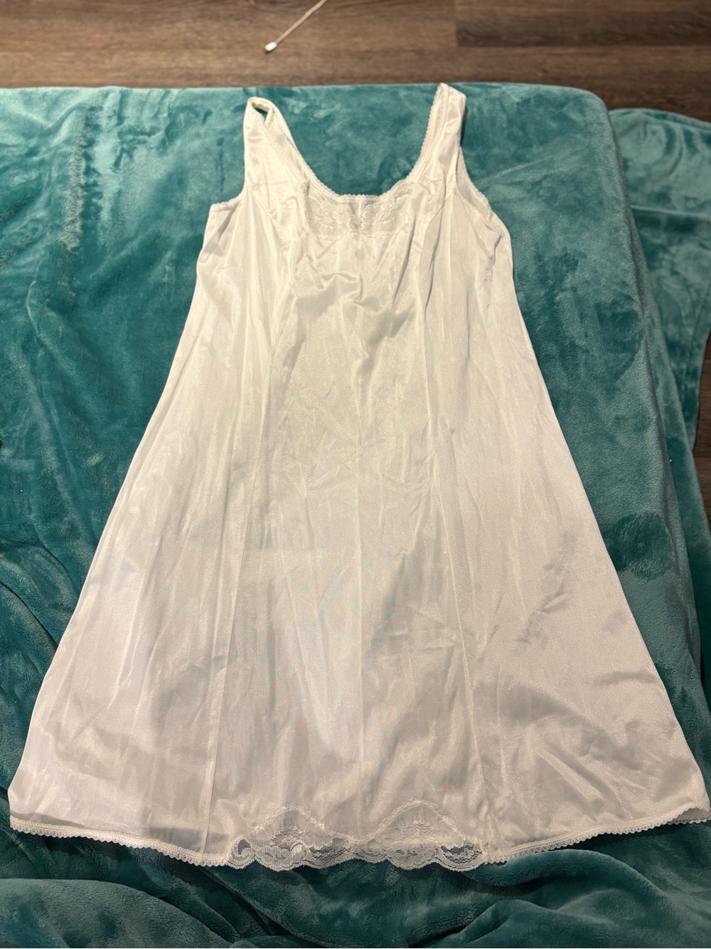 Classic White Lace-Trim Slip Dress for Women